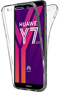 Силиконови гърбове Силиконови гърбове за Huawei Луксозен ултра тънък Поли-Карбонов комплект предна и задна част със силиконова ТПУ рамка 360° Body Guard за Huawei Y7 2018 / Huawei Y7 Prime 2018 LDN-L21 кристално прозрачен